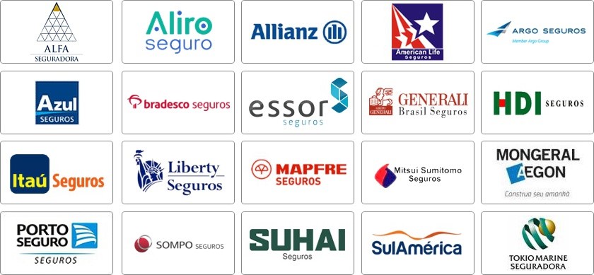 Allianz, Argo, Azul, Bradesco, Itau, mapfre, metlife, mongeral aegon, porto seguro, sompo, sulamerica, tokio marine, unimed